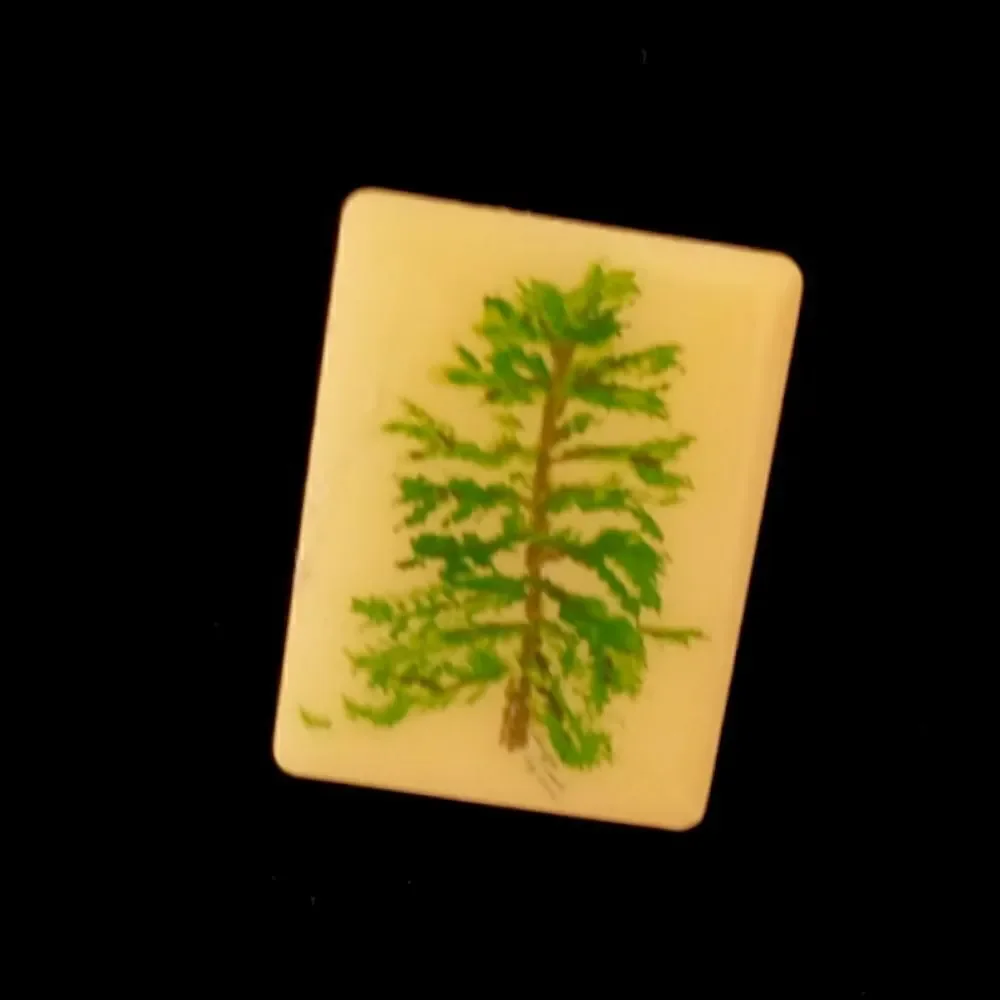 Artist Handpainted Pine Tree Pin Tie Tack Lapel Pin Brooch Fir Enameled 2005.  C